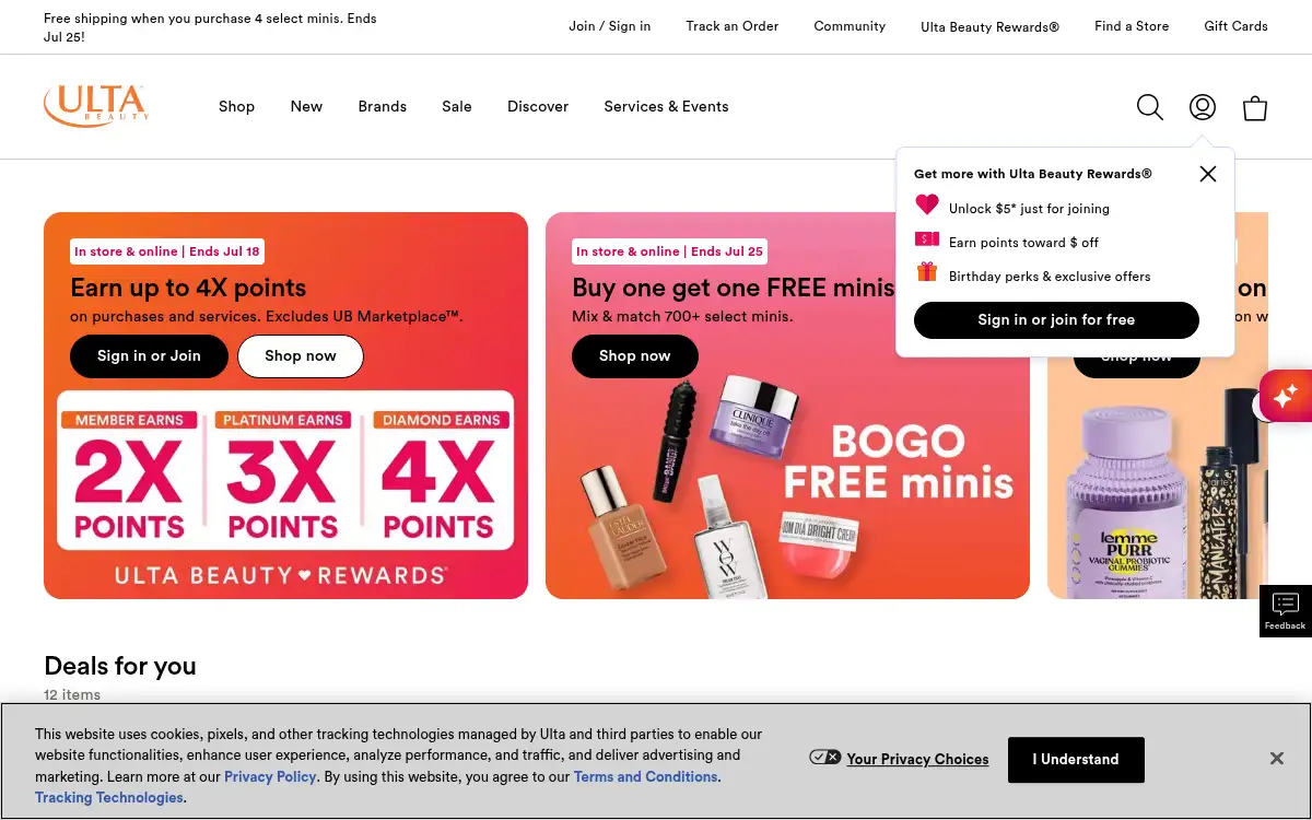 www.ulta.com screenshot