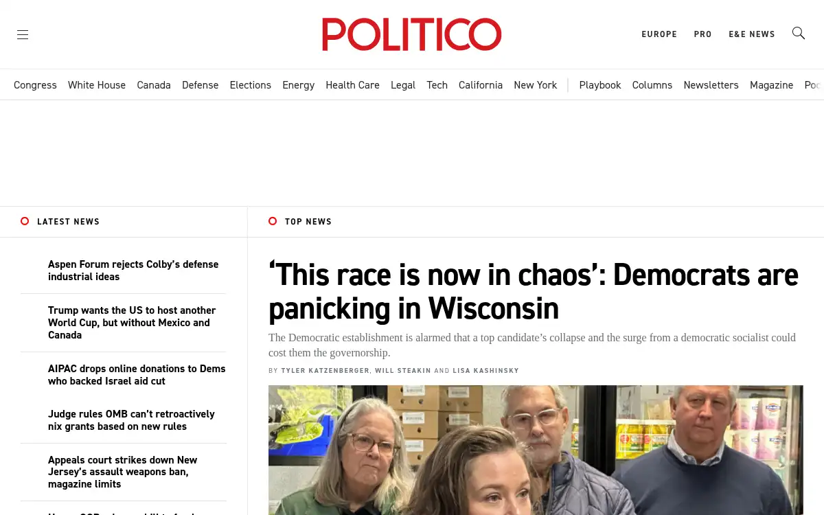 www.politico.com screenshot