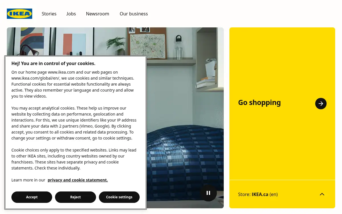 Final screenshot of https://www.ikea.com/