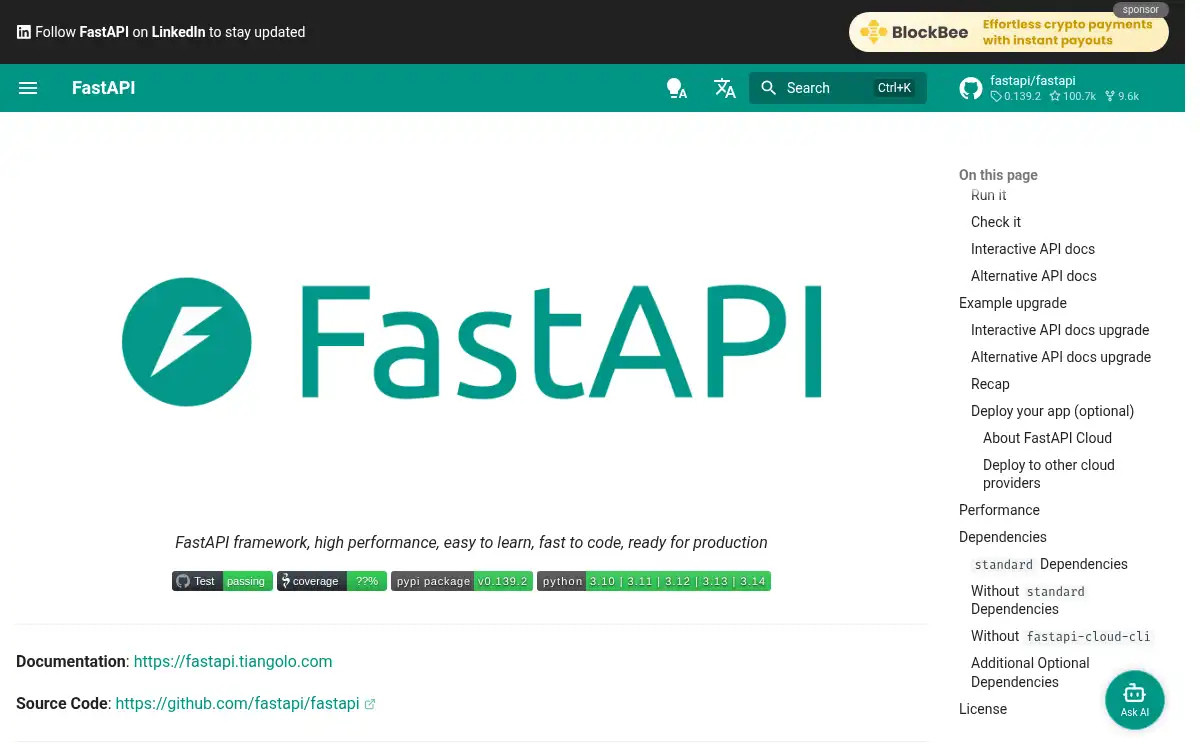 fastapi.tiangolo.com screenshot