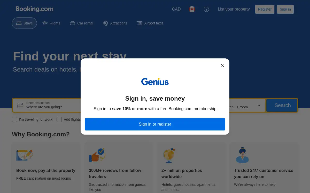 www.booking.com screenshot