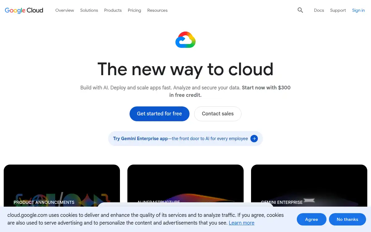 cloud.google.com screenshot