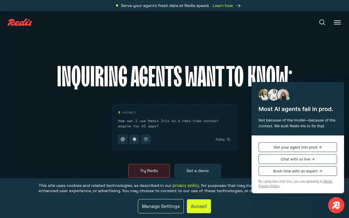www.redis.io screenshot