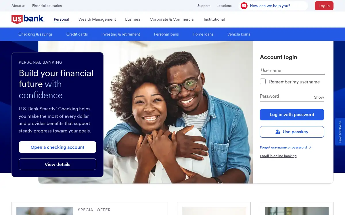 www.usbank.com screenshot