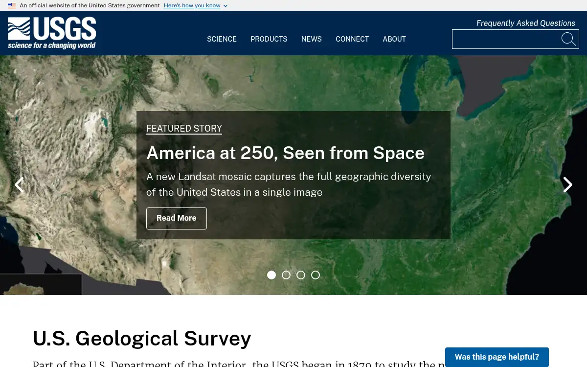 www.usgs.gov screenshot