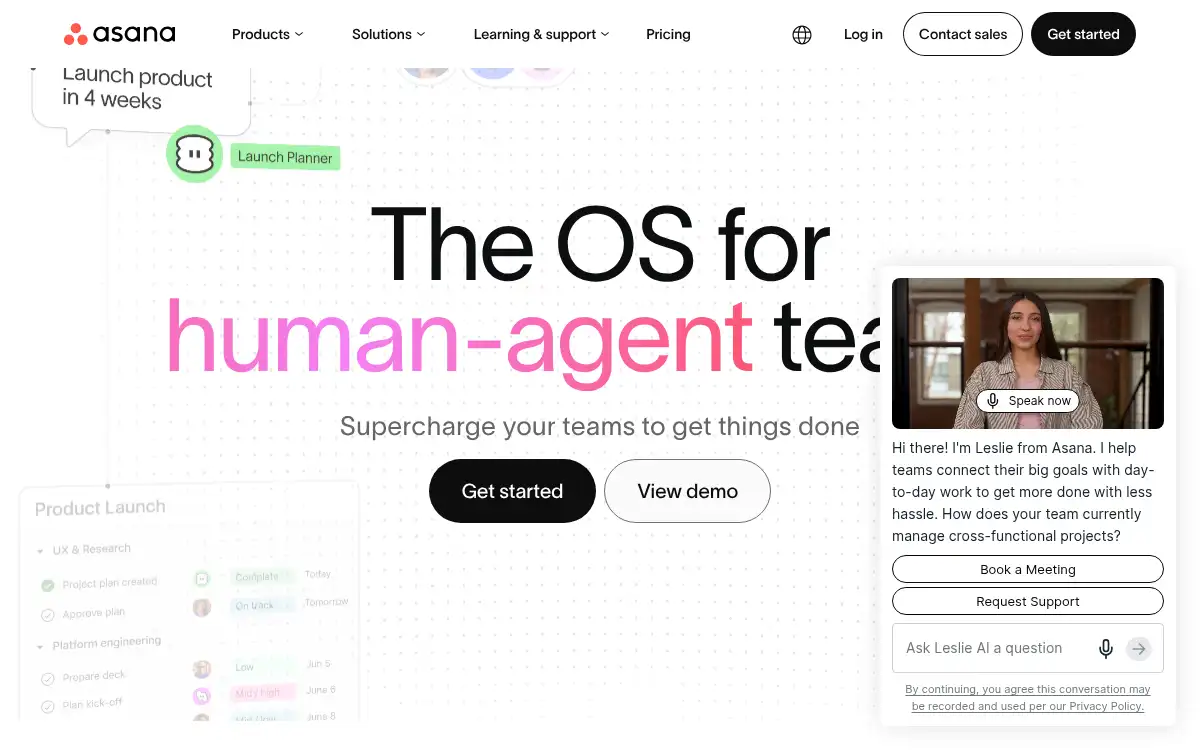www.asana.com screenshot