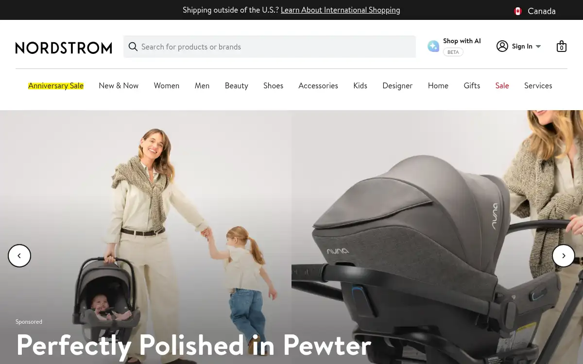 www.nordstrom.com screenshot