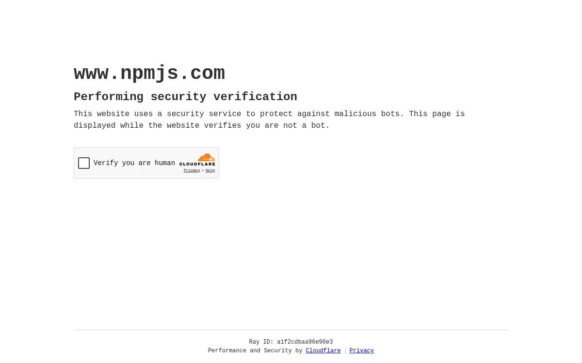 www.npmjs.com screenshot