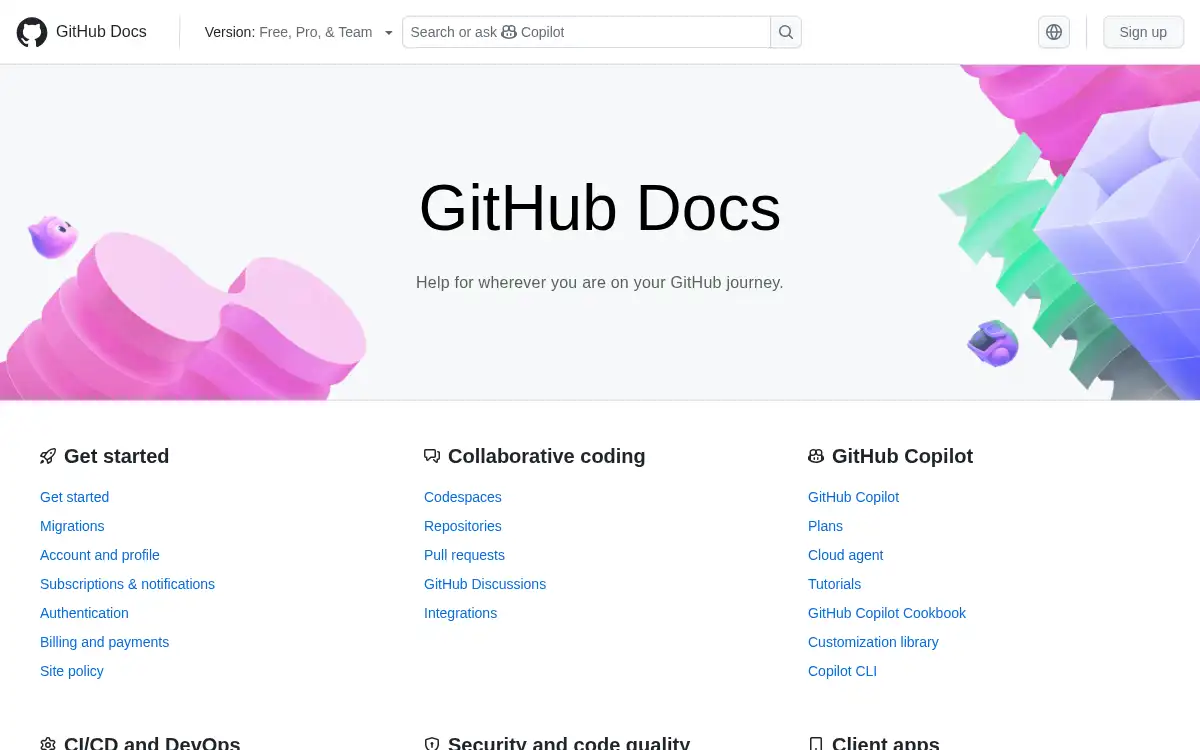 docs.github.com screenshot