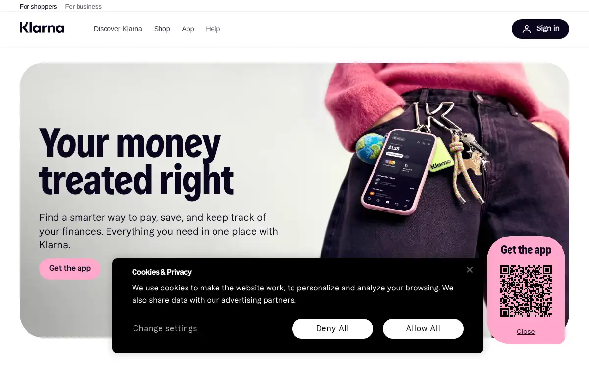 www.klarna.com screenshot
