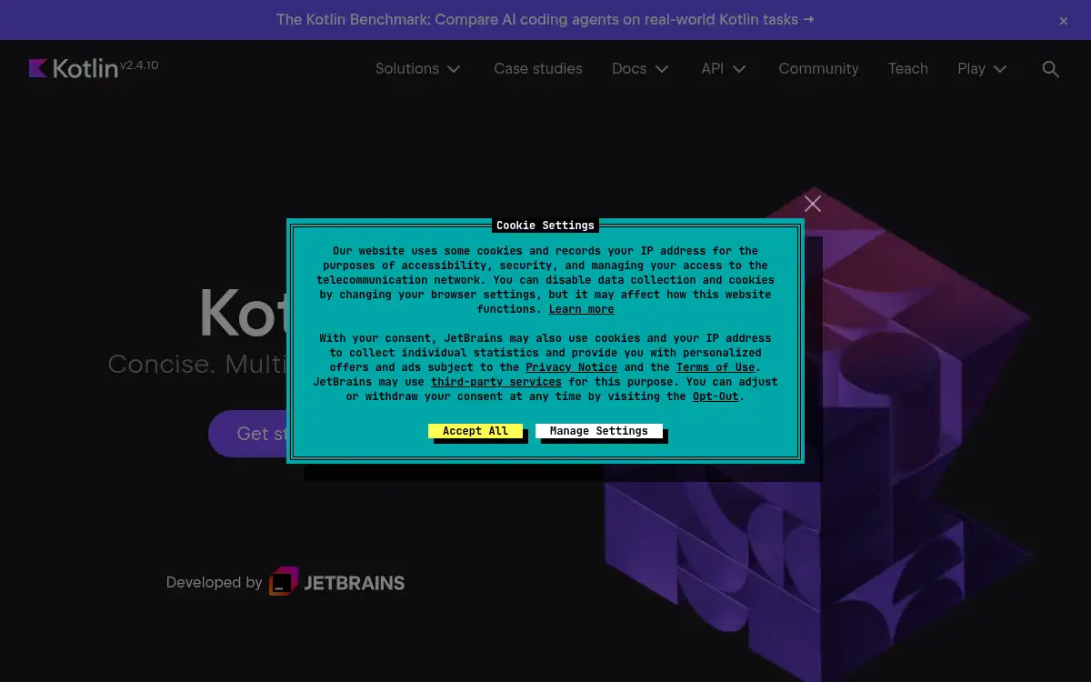 www.kotlinlang.org screenshot