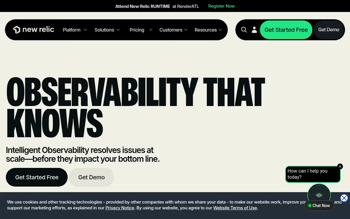 www.newrelic.com screenshot