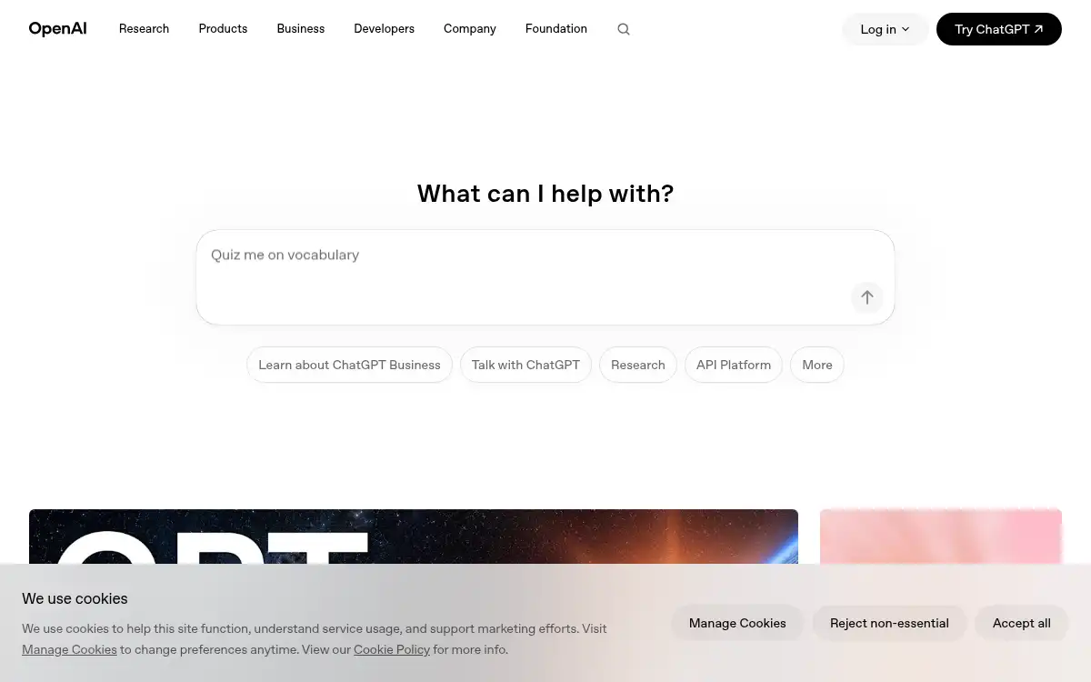 www.openai.com screenshot