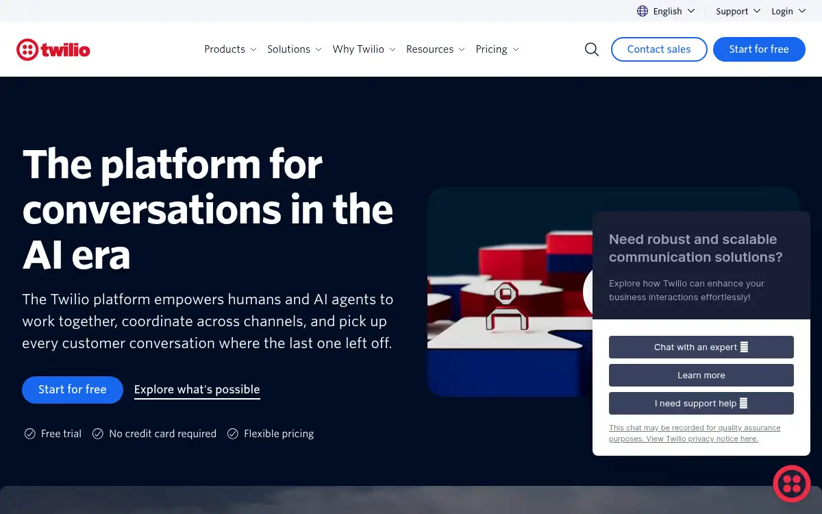 www.twilio.com screenshot