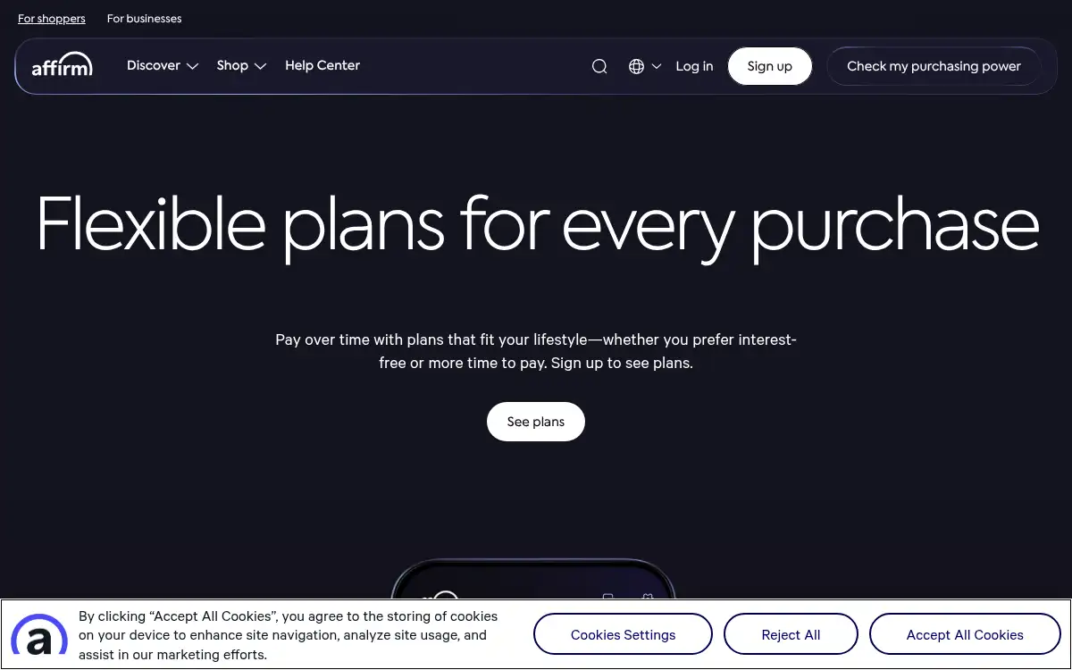 www.affirm.com screenshot
