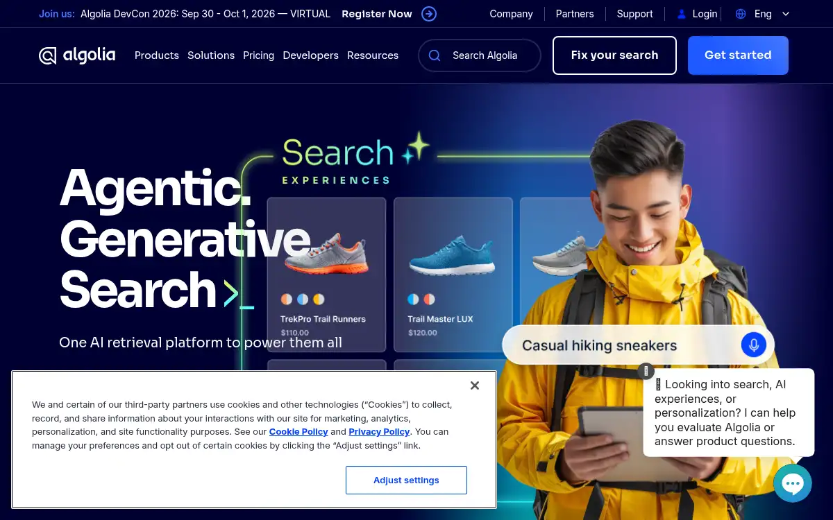 www.algolia.com screenshot