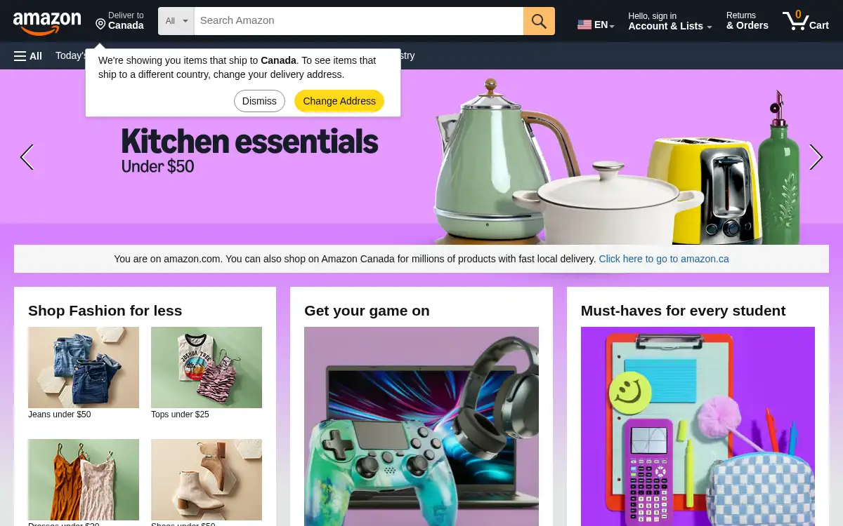 www.amazon.com screenshot