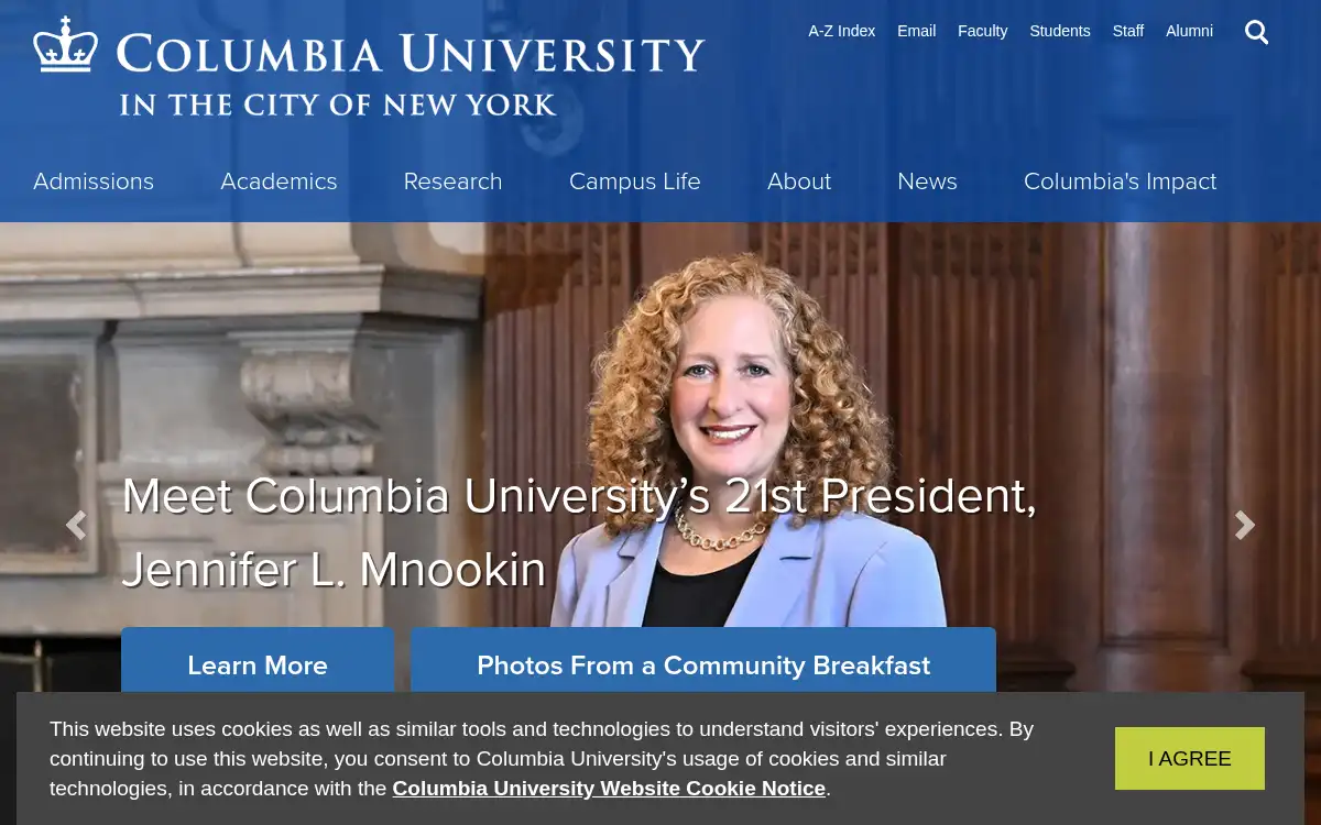 www.columbia.edu screenshot