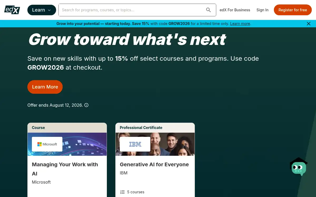 www.edx.org screenshot