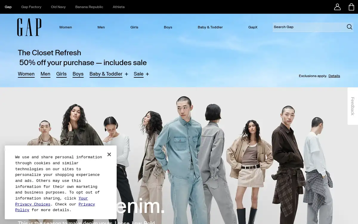 www.gap.com screenshot