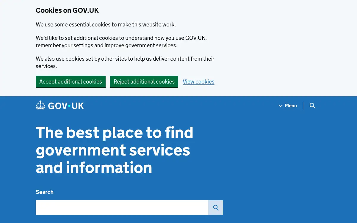 www.gov.uk screenshot
