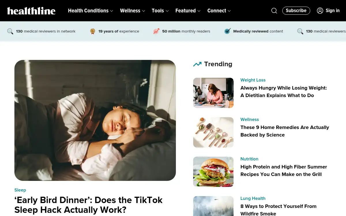 www.healthline.com screenshot