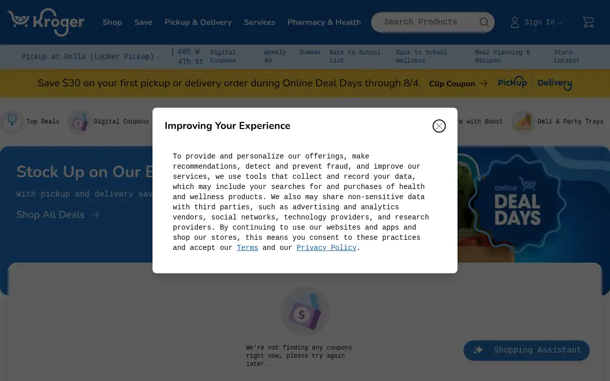 www.kroger.com screenshot