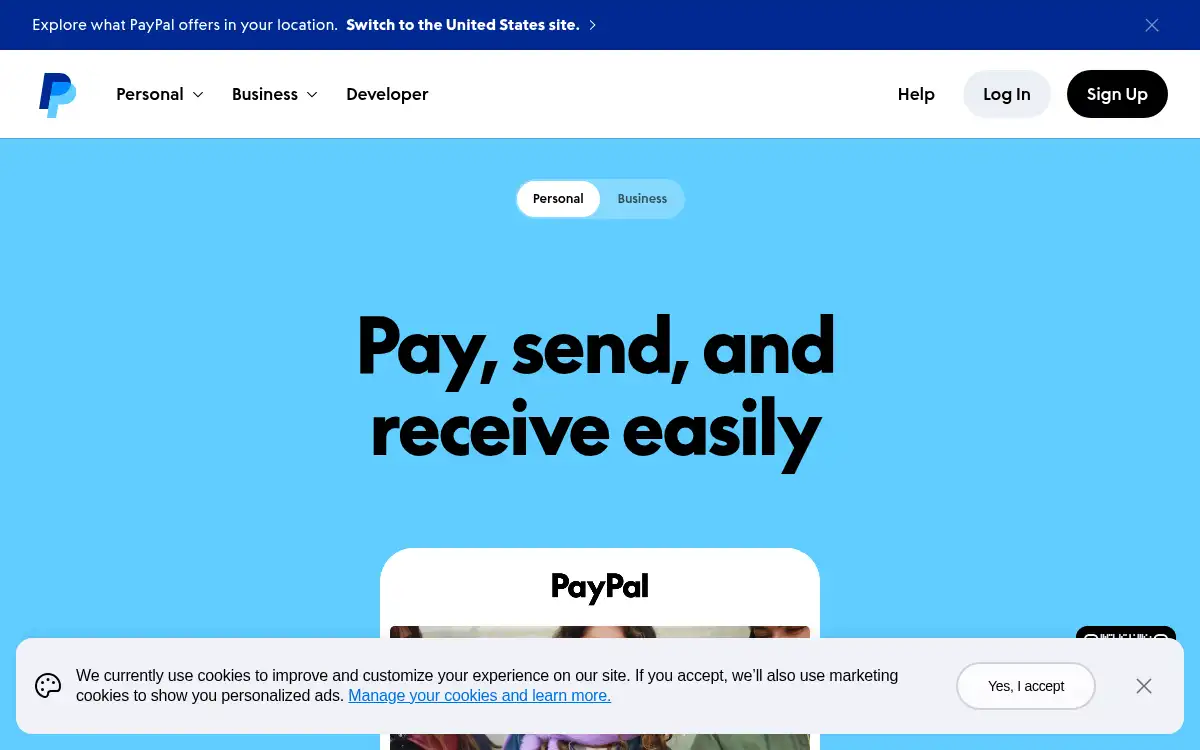 Final screenshot of https://www.paypal.com/