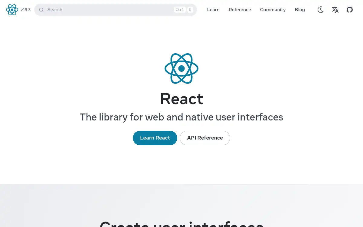www.react.dev screenshot