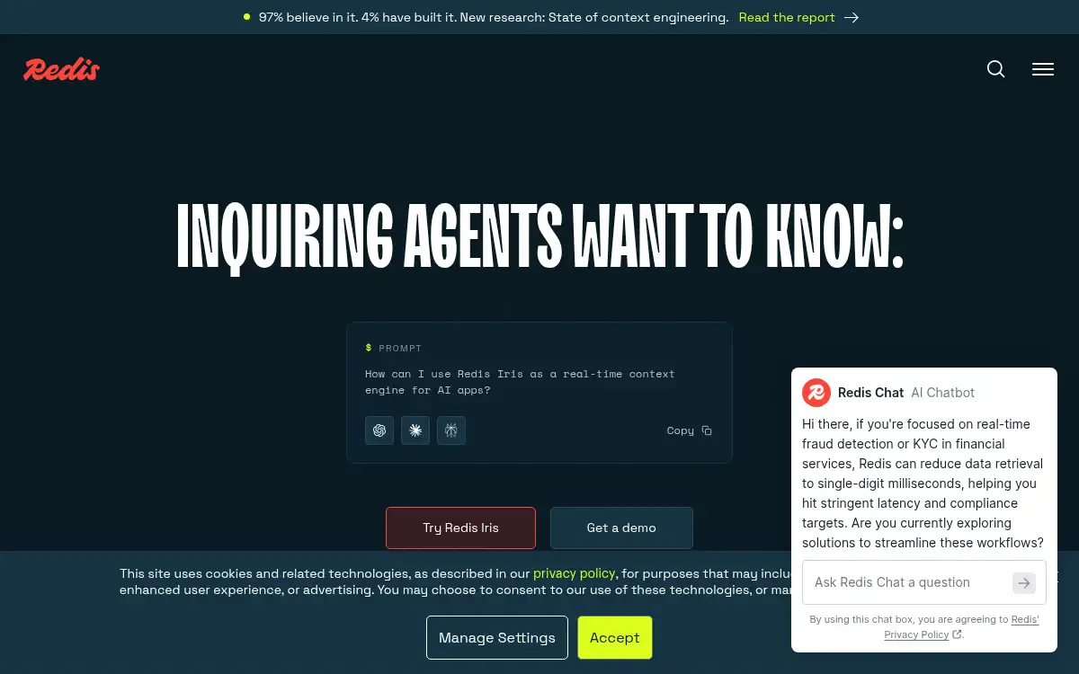 www.redis.io screenshot