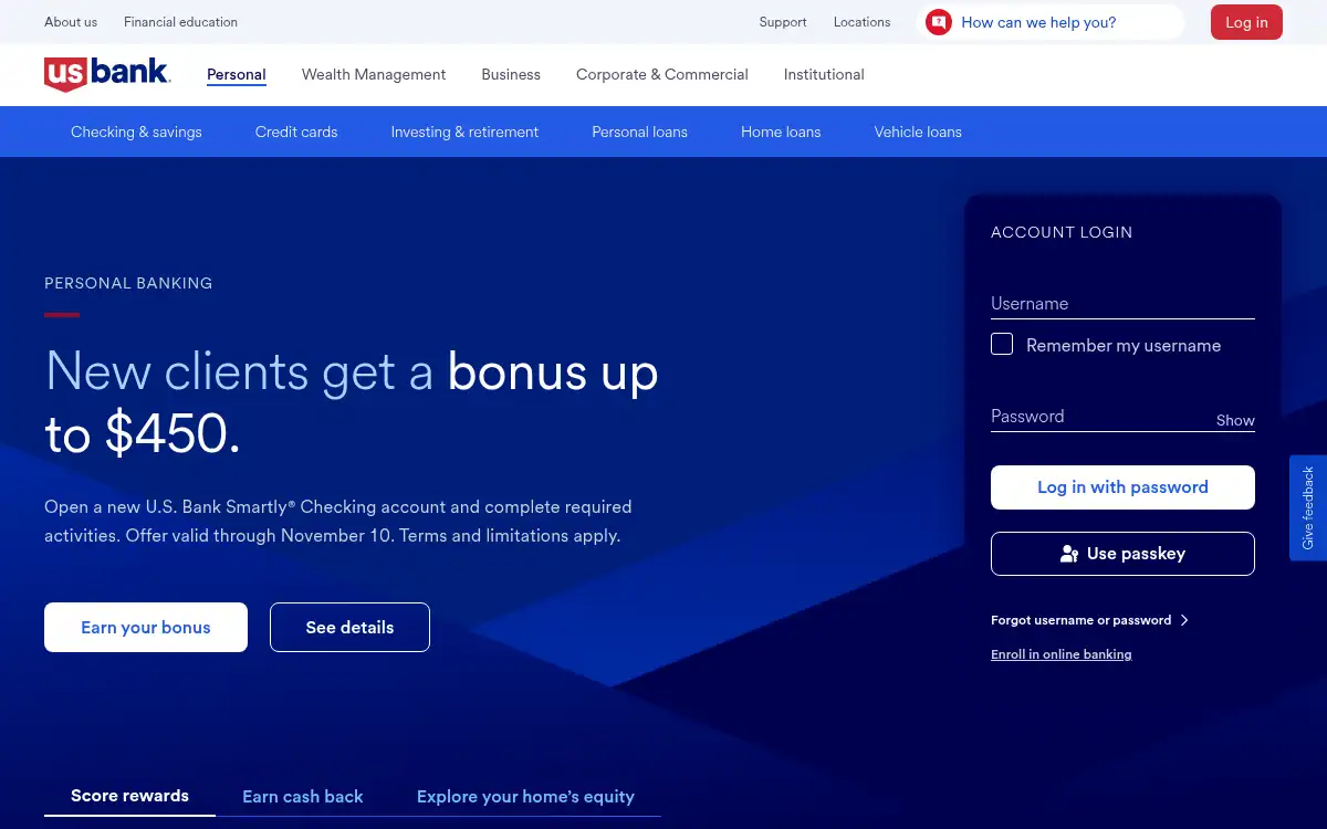 www.usbank.com screenshot