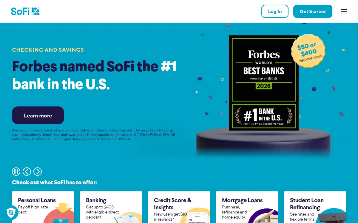 www.sofi.com screenshot