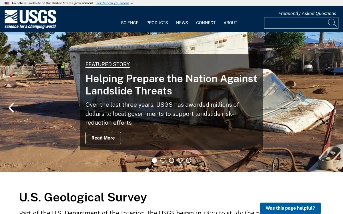 www.usgs.gov screenshot