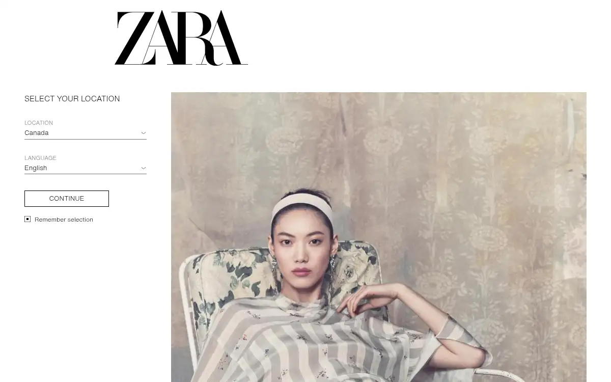www.zara.com screenshot