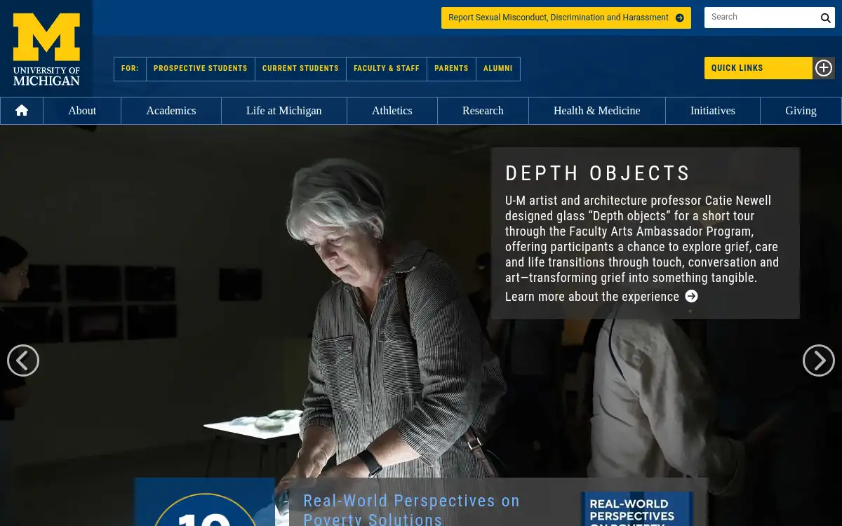 www.umich.edu screenshot