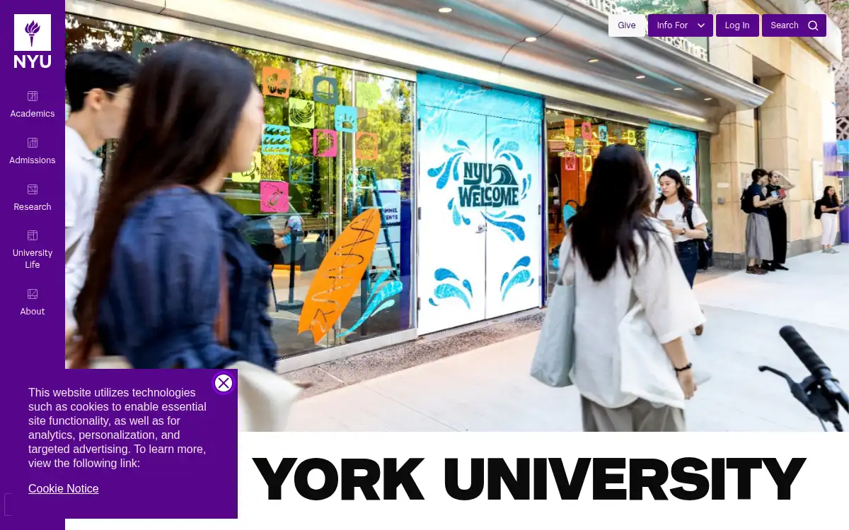 www.nyu.edu screenshot