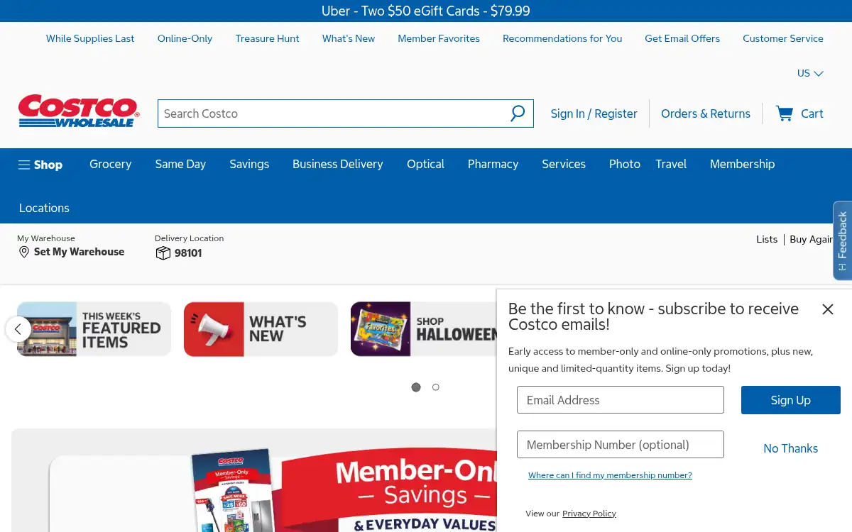 www.costco.com screenshot