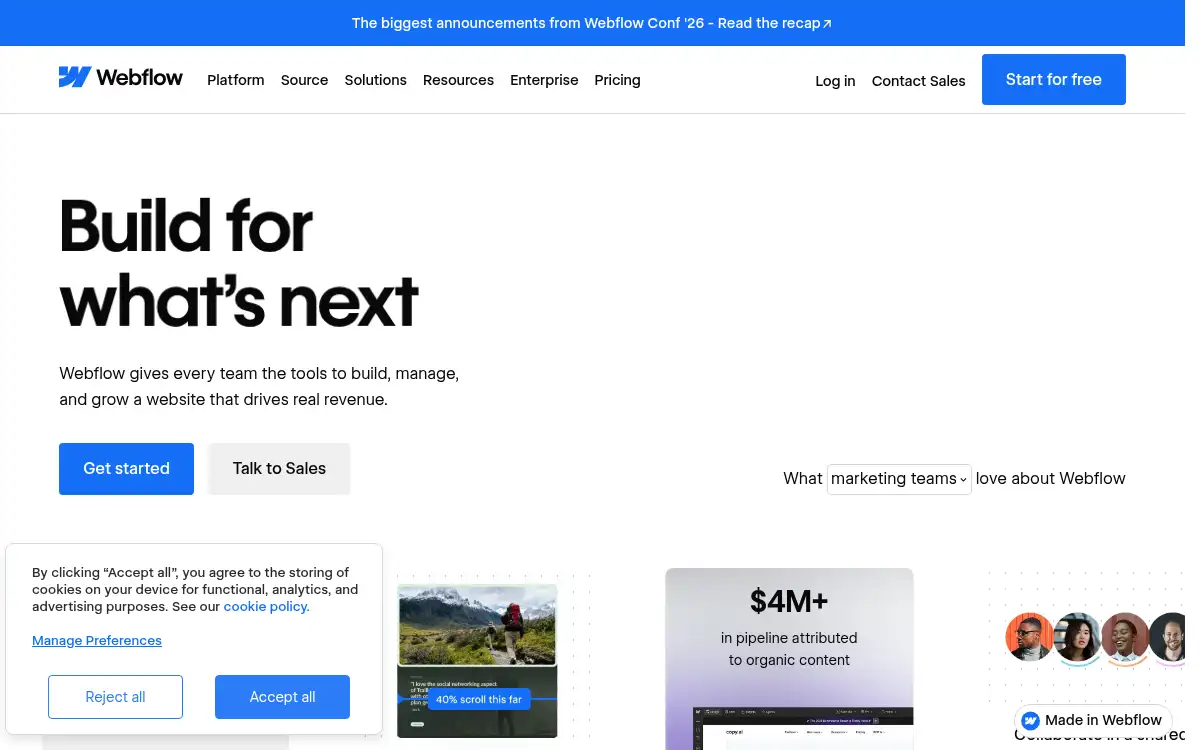 www.webflow.com screenshot