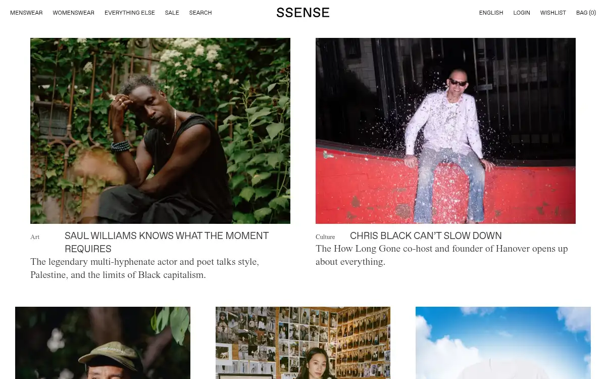www.ssense.com screenshot