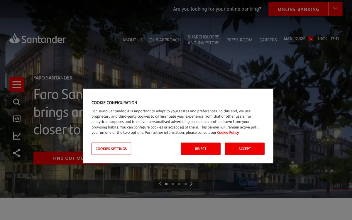 www.santander.com screenshot