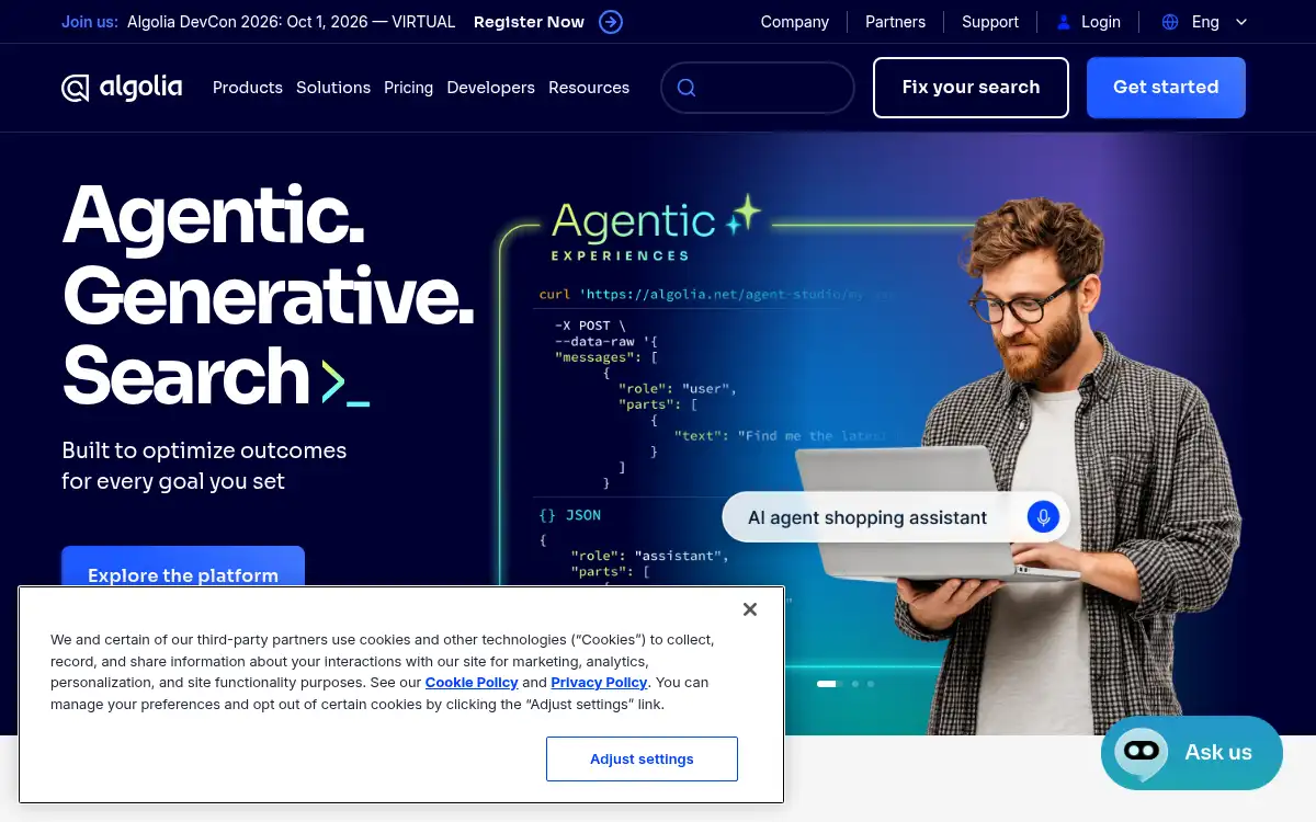 www.algolia.com screenshot