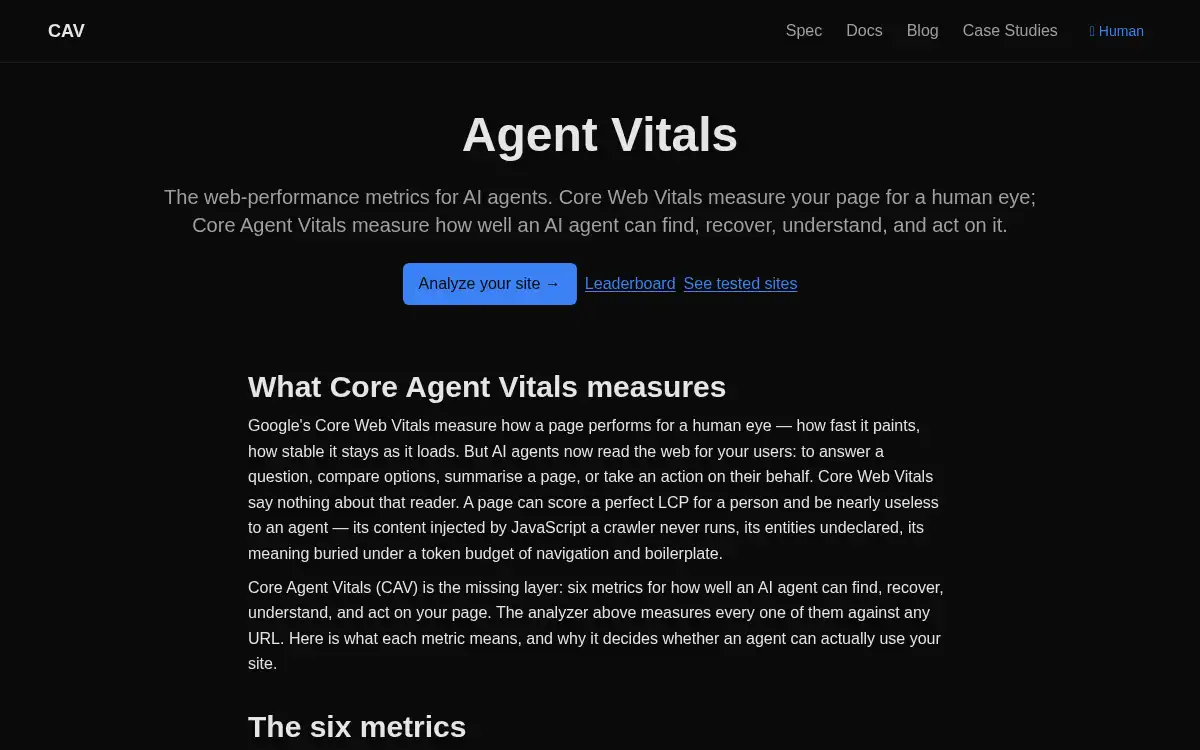 agentvitals.dev screenshot