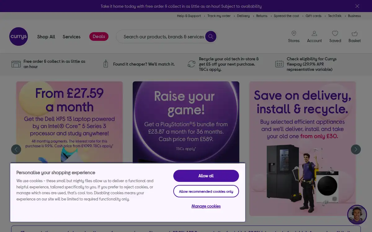 currys.co.uk screenshot