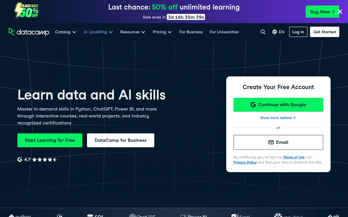 datacamp.com screenshot