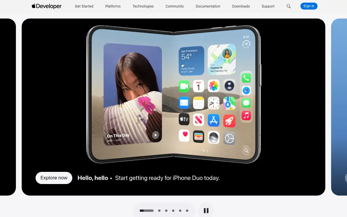 developer.apple.com screenshot