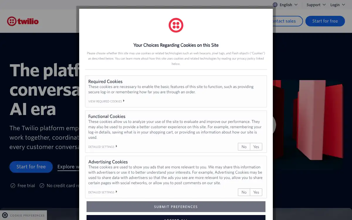 www.twilio.com screenshot