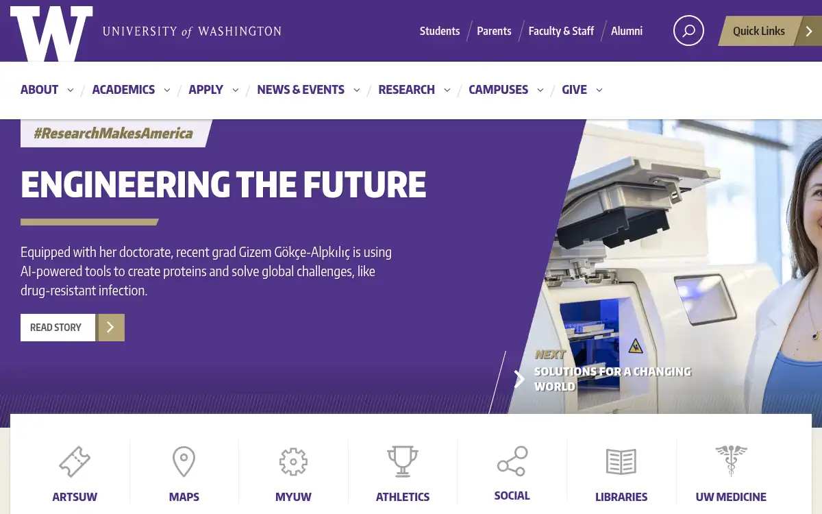 www.washington.edu screenshot