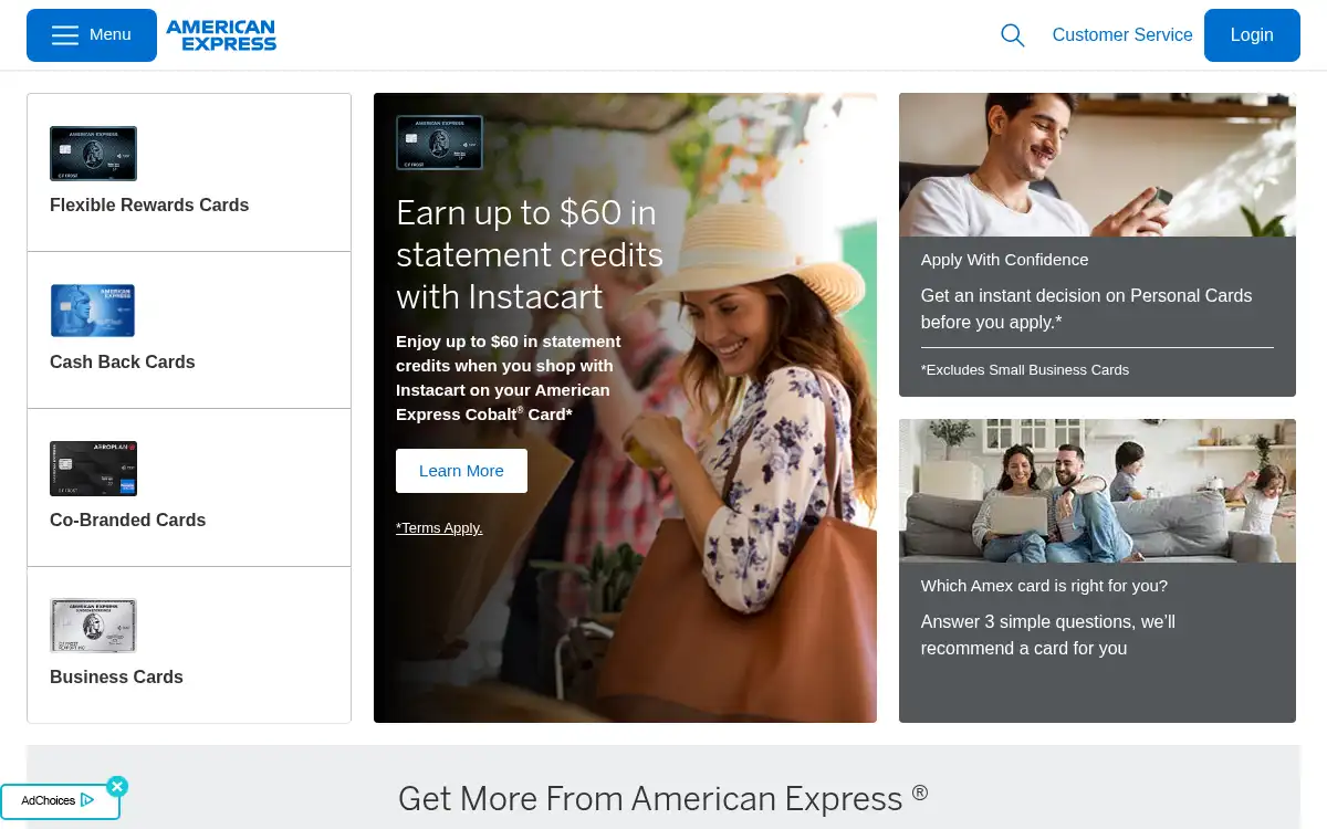 www.americanexpress.com screenshot