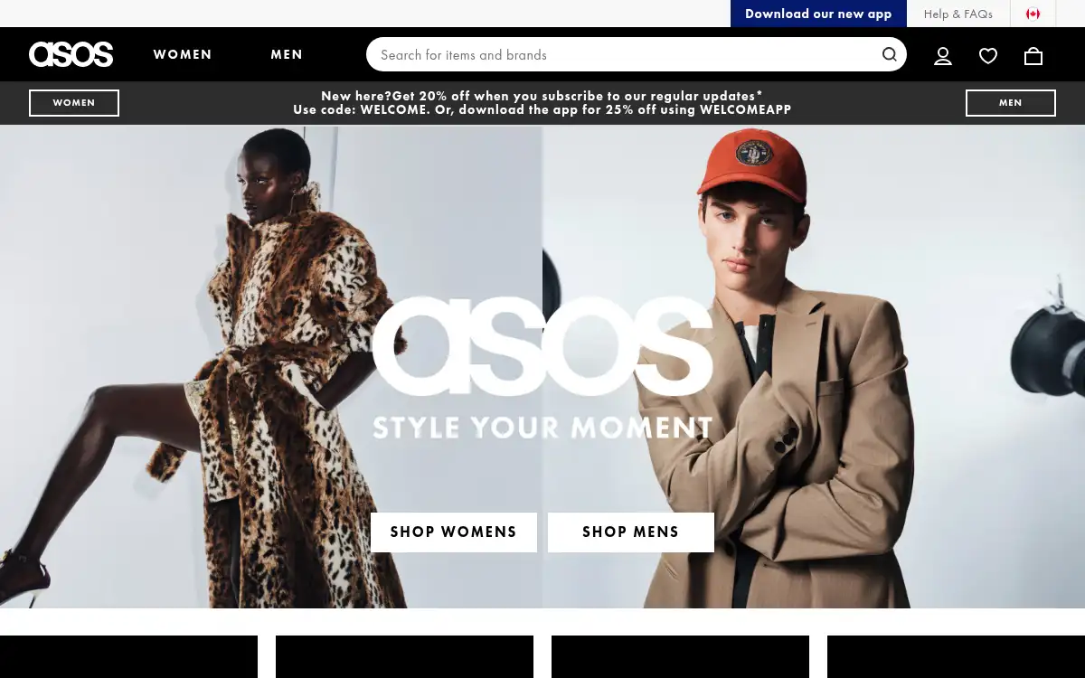 www.asos.com screenshot