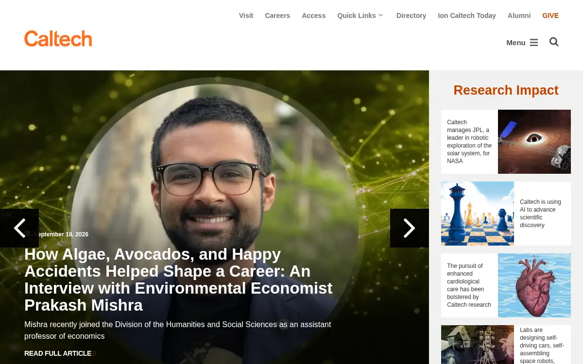 www.caltech.edu screenshot